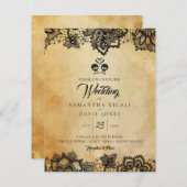 Elegant Skull Halloween Thema Hochzeitbudget Einladung (Vorne/Hinten)