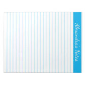 Elegant Sky Blue 8.5x11 Letter Size Personalisiert Notizblock (Vorderseite)