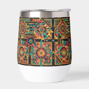 Elegant Sky-Blue "Aztec Dream" 325 ml stemless Gla
