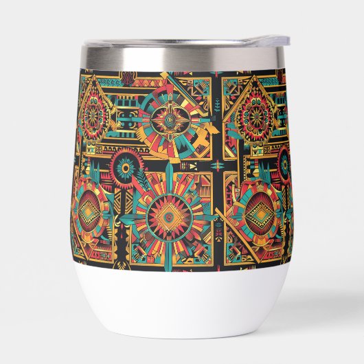 Elegant Sky-Blue "Aztec Dream" 325 ml stemless Gla (Links)