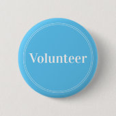 Elegant Sky Blue Button-back Volunteer Buttons (Vorderseite)