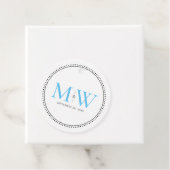 Elegant Sky Blue Couple's Monogram Wedding Geschenkanhänger (Beispiel)