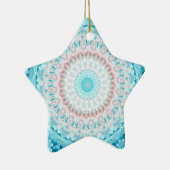 Elegant Sky Blue Crystal Mandala Keramik Ornament (Rechts)