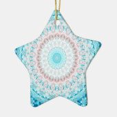 Elegant Sky Blue Crystal Mandala Keramik Ornament (Links)
