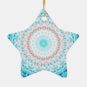 Elegant Sky Blue Crystal Mandala Keramik Ornament (Hinten)