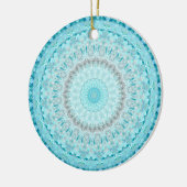 Elegant Sky Blue Crystal Mandala Keramik Ornament (Links)