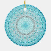 Elegant Sky Blue Crystal Mandala Keramik Ornament (Hinten)