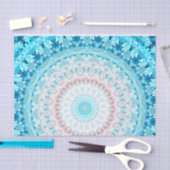 Elegant Sky Blue Crystal Mandala Seidenpapier (Handwerk)
