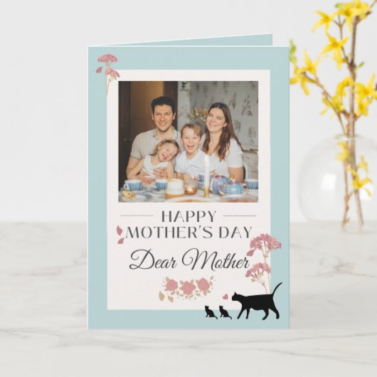 Elegant Sky Blue Happy Mother Day Card Karte (Gelbe Blume)