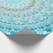 Elegant Sky Blue Mandala  Geschenkpapier (Ecke)