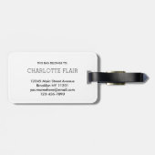 Elegant Sky Blue & Pink Metallic Name Gepäckanhänger (Rückseite horizontal)