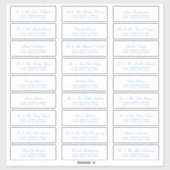 Elegant Sky Blue Script Guest Address Labels (Blatt)