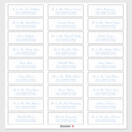 Elegant Sky Blue Script Guest Address Labels
