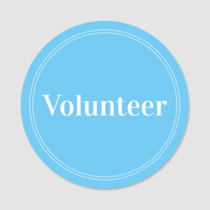 Elegant Sky Blue Volunteer Magnetic Namensschild
