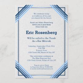 Elegant Slanted Lines Bar Mitzvah Einladung