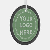 Elegant & Sleek Black QR Code Ornament Aus Glas (Vorderseite Rechts)