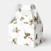 Elegant Small Christmas Holly auf weißem Hintergru Geschenkschachtel (Rückseite)