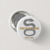 Elegant Snake - Luxury Chinese Zodiac Art & Mystic Button (Vorne & Hinten)