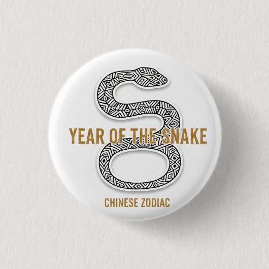 Elegant Snake - Luxury Chinese Zodiac Art & Mystic Button (Vorderseite)