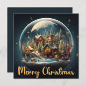 Elegant Snow Globe Feiertagskarte (Vorne/Hinten)