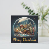 Elegant Snow Globe Feiertagskarte (Stehend Vorderseite)