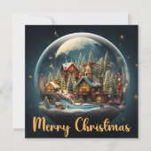 Elegant Snow Globe Feiertagskarte (Vorderseite)