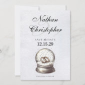 Elegant Snow Globe Wedding Bands Save The Date (Vorderseite)