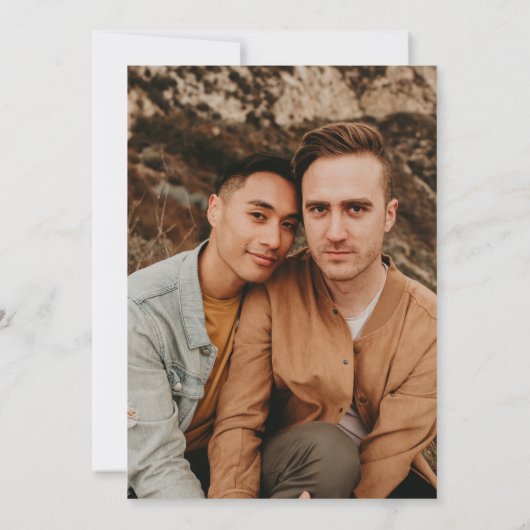 Elegant Snow Globe Wedding Bands Save The Date (Rückseite)