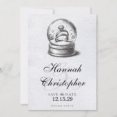 Elegant Snow Globe Wedding Rings Save The Date (Vorderseite)