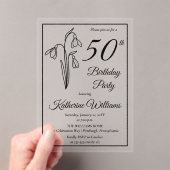 Elegant Snowdrops 50. Geburtstagsparty Acryleinladungen (Insitu (Handheld))