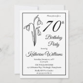 Elegant Snowdrops 70. Geburtstagsparty Einladung (Vorderseite)