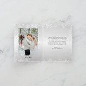 Elegant Snowflake 2-Photo Winter Wedding Thank You Dankeskarte (Innenseite)