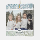 Elegant Snowflake Crystal Bokeh Keramikornament (Links)