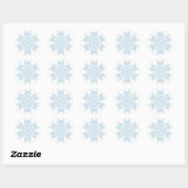 Elegant Snowflake (Frost Blue) Runder Aufkleber (Blatt)