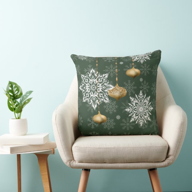 Elegant Snowflake Holiday Accent  Kissen (Stuhl )