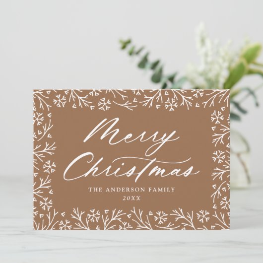 Elegant Snowflake Toffee Frohe Weihnachten Non-Fot (Stehend Vorderseite)