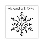 Elegant Snowflake Wedding Name Monogram Permastempel (Design)