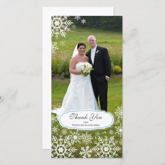 Elegant Snowflake Wedding Vielen Dank Dankeskarte (Vorne/Hinten)