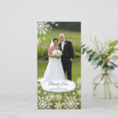 Elegant Snowflake Wedding Vielen Dank Dankeskarte (Stehend Vorderseite)