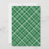 Elegant Snowflakes Plaid Forest Green Wedding Einladung (Rückseite)
