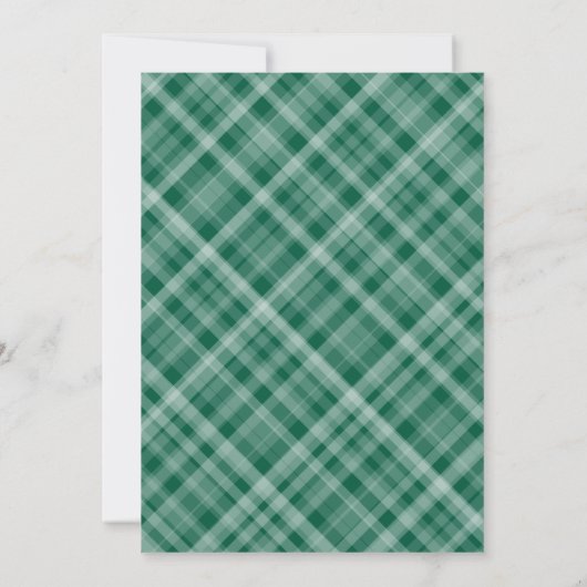 Elegant Snowflakes Plaid Hunter Green Wedding Einladung (Rückseite)