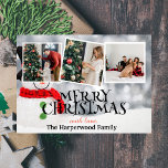 Elegant Snowman Joy Christmas Family Foto Collage Feiertagskarte<br><div class="desc">Elegant Snowman Joy Christmas Family Foto Collage</div>