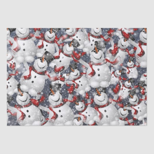 Elegant Snowman Weihnachten Seidenpapier (Vorderseite)