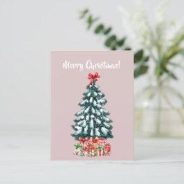 Elegant Snowy Christmas Tree Postcard Postkarte