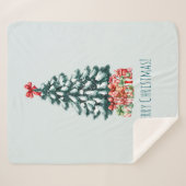 Elegant Snowy Christmas Tree Sherpadecke (Vorderseite (Horizontal))