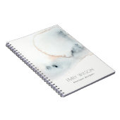 Elegant Soft Aqua Blue Gold Watercolor Beachy Notizblock (Rechte Seite)