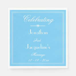 Elegant Soft Aqua Blue Wedding Individuellen Namen Serviette