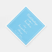 Elegant Soft Aqua Blue Wedding Individuellen Namen Serviette (Ecke)