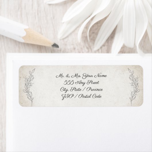 Elegant Soft Blätter Script Hochzeitsskritik Rücks (Insitu)