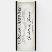 Elegant Soft Blätter Script Wedding Banner (Vertikal)